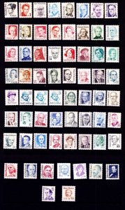 US GREAT AMERICANS Series  65 Stamps 1980-1999 Sc 1844 / 2943 Complete Set ++