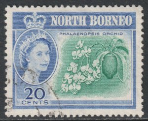 North Borneo Scott 286 - SG397, 1961 Elizabeth II 20c used