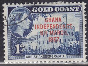 Ghana 6 USED 1957 Christiansborg Castle 1p