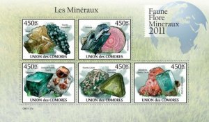 Comoro Islands 2011 MINERALS Sheet Perforated Mint (NH)