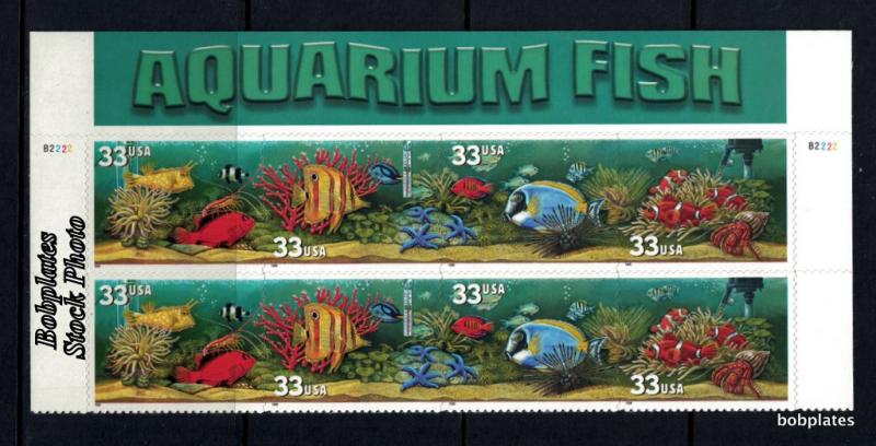BOBPLATES #3317-20 Aquarium Fish Top Plate Block B1111 F-VF NH SCV=$5.2