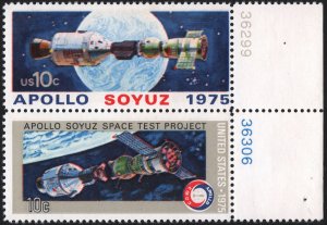 SC#1569-70 10¢ Apollo-Soyuz Mission Pair (1975) MNH