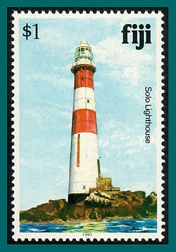 Fiji 1991 Solo Rock Lighthouse, $1 wmk 16, MNH  #423a,SG735