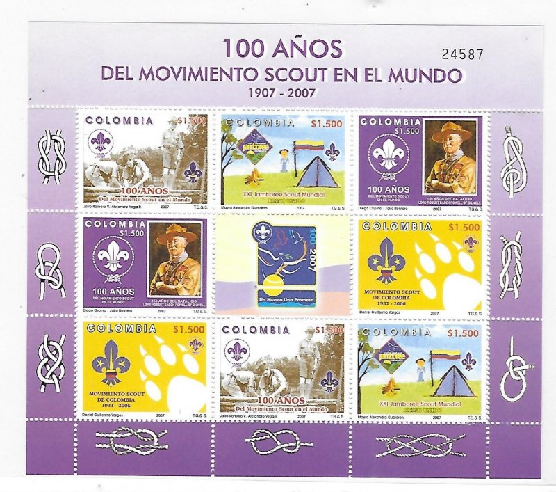 Colombia 2007 Scouting Centenary Sc 1274 Sheet MNH C1