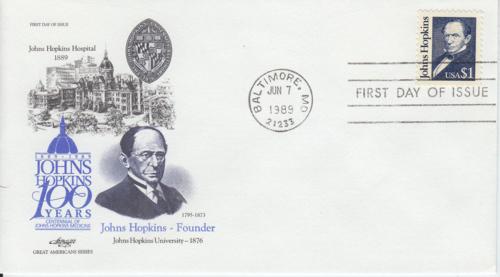 1989 John Hopkins - Great Americans 2194 Artmaster FDC