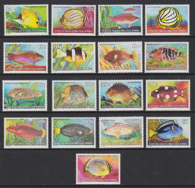 34-50 Cocos Islands 1979-80 Fish MNH