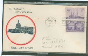 US 923 Steamship Dorothy Lane 1st day cachet combo with #922 addressed gum stains