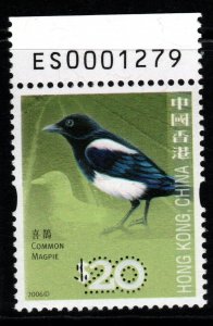 HONG KONG SG1412 2006 $20 BIRDS MNH