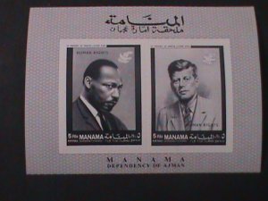 ​MANAMA-AIRMAIL-IN MEMORY OF MARTIN LUTHER KING-HUMAN RIGHT- MNH IMPERF S/S-VF