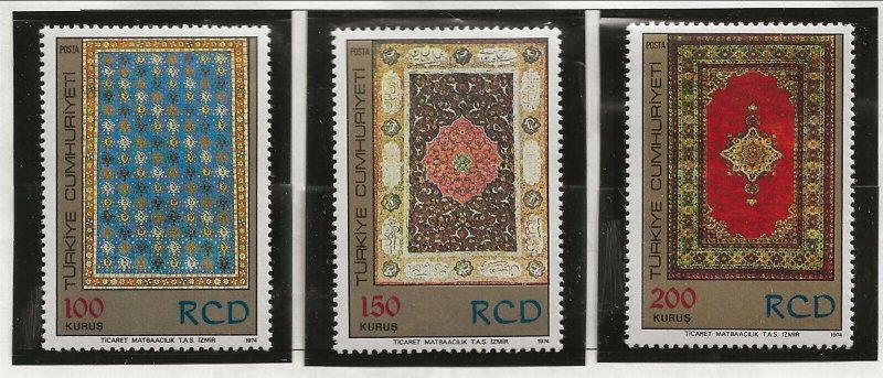 TURKEY Sc 1979-81 NH issue of 1974 - ART - RUGS