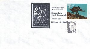 US SPECIAL EVENT CANCELLATION COVER DAKOTA DINOSAUR MUSEUM DICKSINSON ND