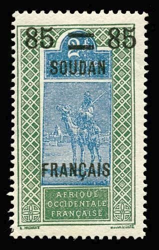 FRENCH SUDAN Scott #53 1925 camel and rider unused, HR, possible small repair