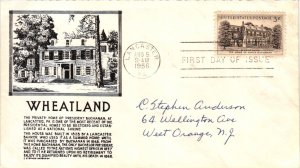 #1081 Wheatland – Anderson Cachet Addressed to Anderson SCand