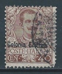 Eritrea #25 Used 40c Italian Victor Emmanuel III Issue Ovptd. Colonia Eritrea