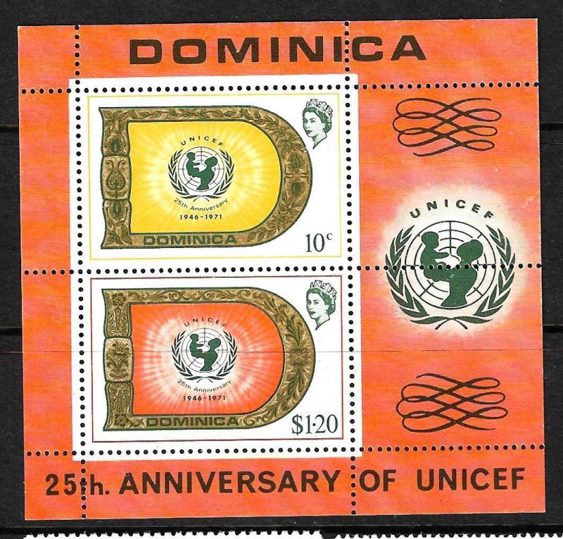 DOMINICA 1971 UNICEF M/S  MH