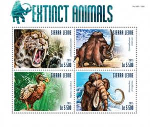 SIERRA LEONE 2015 SHEET EXTINCT ANIMALS WILDLIFE srl15307a