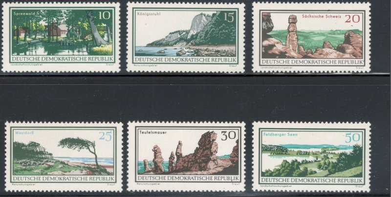 German Democratic Republic 1966 National Parks Scott # 831 - 836 MNH