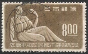 JAPAN  1949 Sc 465 Used  VF  8 yen Allegory of Peace, JSCA C163 / 500y