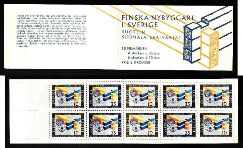 D1-Sweden-Sc#732a-unused NH booklet-Finnish settlers-