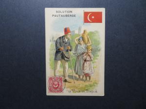 Turkey Stamp on Pautauberge Advert Card Circa 1900 - Z12539