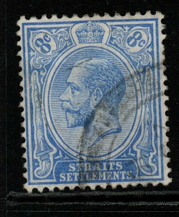 MALAYA STRAITS SETTLEMENTS SG201 1913 8c ULTRAMARINE USED