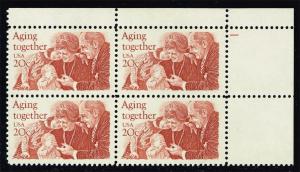 US #2011 Aging Together; MNH P# Block of 4 (1.75)