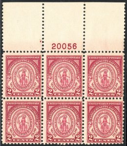 US Stamps # 682 MNH F-VF Plate Block Of 6