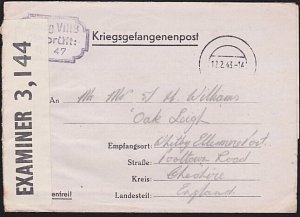 GB POW IN GERMANY 1943 POW lettersheet ex Stalag VIIIB to UK dble censor...a4603