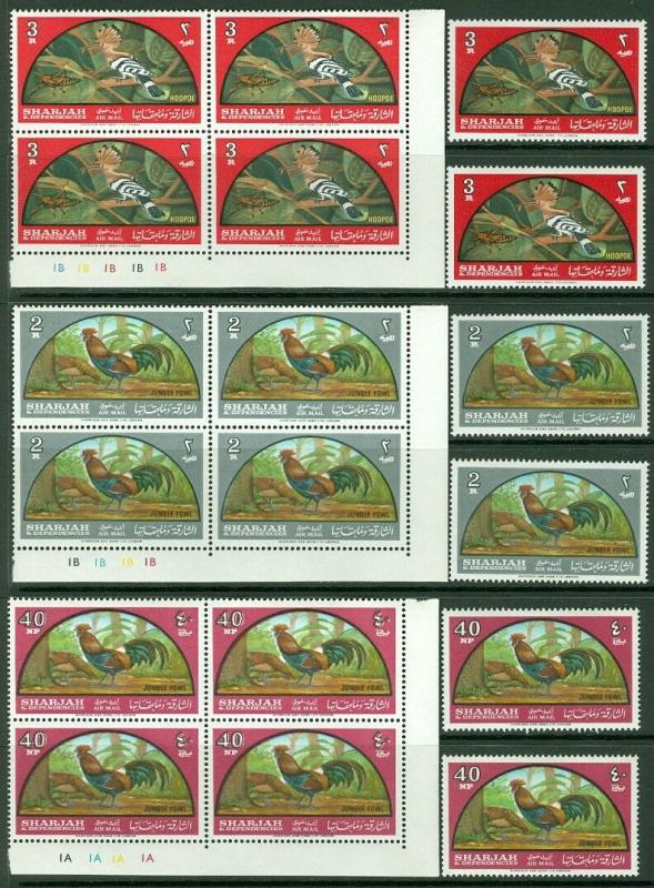 EDW1949SELL : SHARJAH 1965 Scott #C28-33 Birds 6 sets Very Fine, MNH Catalog $90