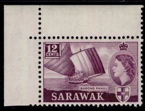 SARAWAK QEII SG194, 12c plum, NH MINT.