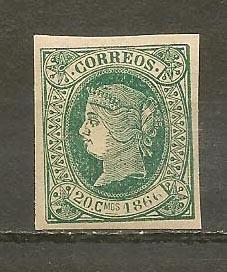 CUBA STAMP VFU  20 CMOS 1866, CORREOS #CCA1