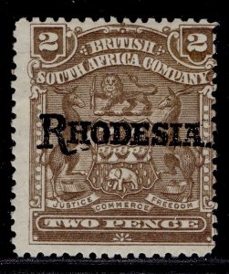 RHODESIA EDVII SG102, 2d brown, M MINT.