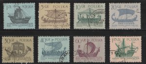 Poland stamps #1216 - 1225, used,  complete topical set, Ships