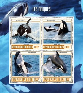 NIGER - 2019 - Orcas - Perf 4v Sheet - Mint Never Hinged