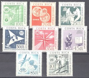 ZAYIX Costa Rica C321-C328 MNH Air Post U.N. Day Space Planes 102722S19 