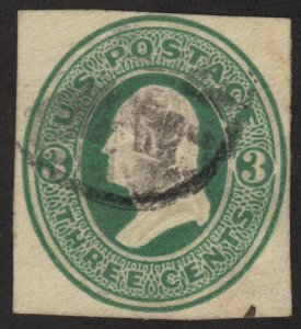 SC#U83 3¢ Washington Cut Square (1870) Used