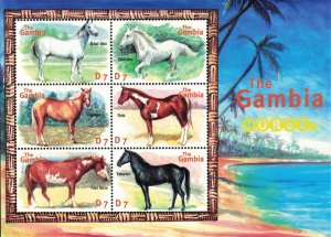 GAMBIA 2001 - Horse breeds / minisheet MNH