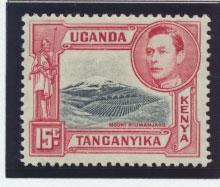 Kenya Uganda Tanganyika SG 137  Mint Never Hinged bend shows on reverse