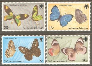 SOLOMON ISLANDS Sc# 431 - 434 MNH FVF Set4 Butterflies