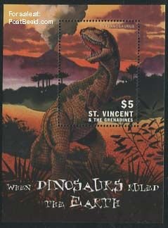 Saint Vincent 2001, Tyrannosaurus s/s, MNH