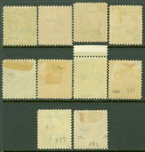 EDW1949SELL : USA 1908-09 Scott #331-40 Mint OG. Small gum faults. Catalog $397.