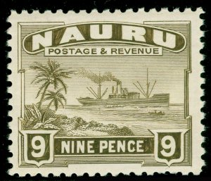 NAURU SG35B, 9d olive-brown, VLH MINT. Cat £12.