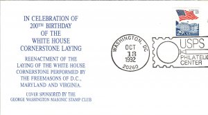US 200th Anniversary White House Cornerstone Laying 1992 Cover