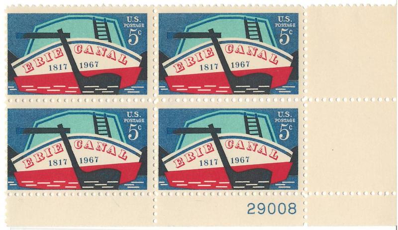 1325: Erie Canal - Plate Block - MNH - 29008-LR