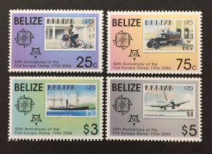 Belize 2006 #1199-1202, Europa 50th Anniversary, MNH.