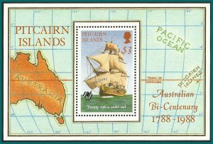 Pitcairn Islands 1988 Australian Bicentenary, MS MNH  #297,SGMS314