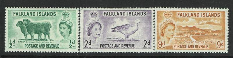 Falkland Islands SG# 187, 189 and 191, Mint Hinged - S4119