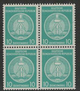 German Democratic Republic Scott # O38, mint nh, b/4