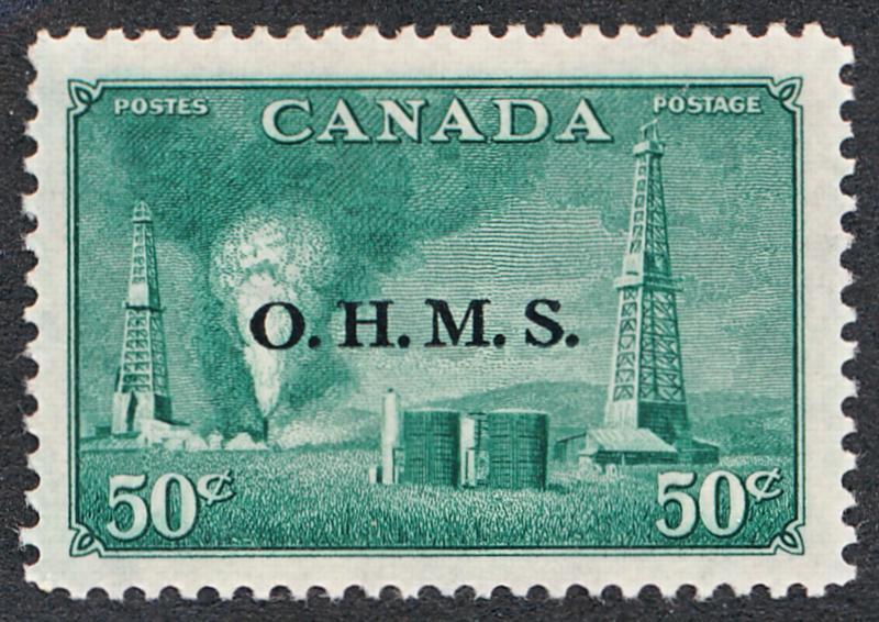 CANADA O11 MINT LH 50c GREEN OIL WELL