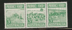  AUSTRALIA Scott 252a MH* 1952 Food strip